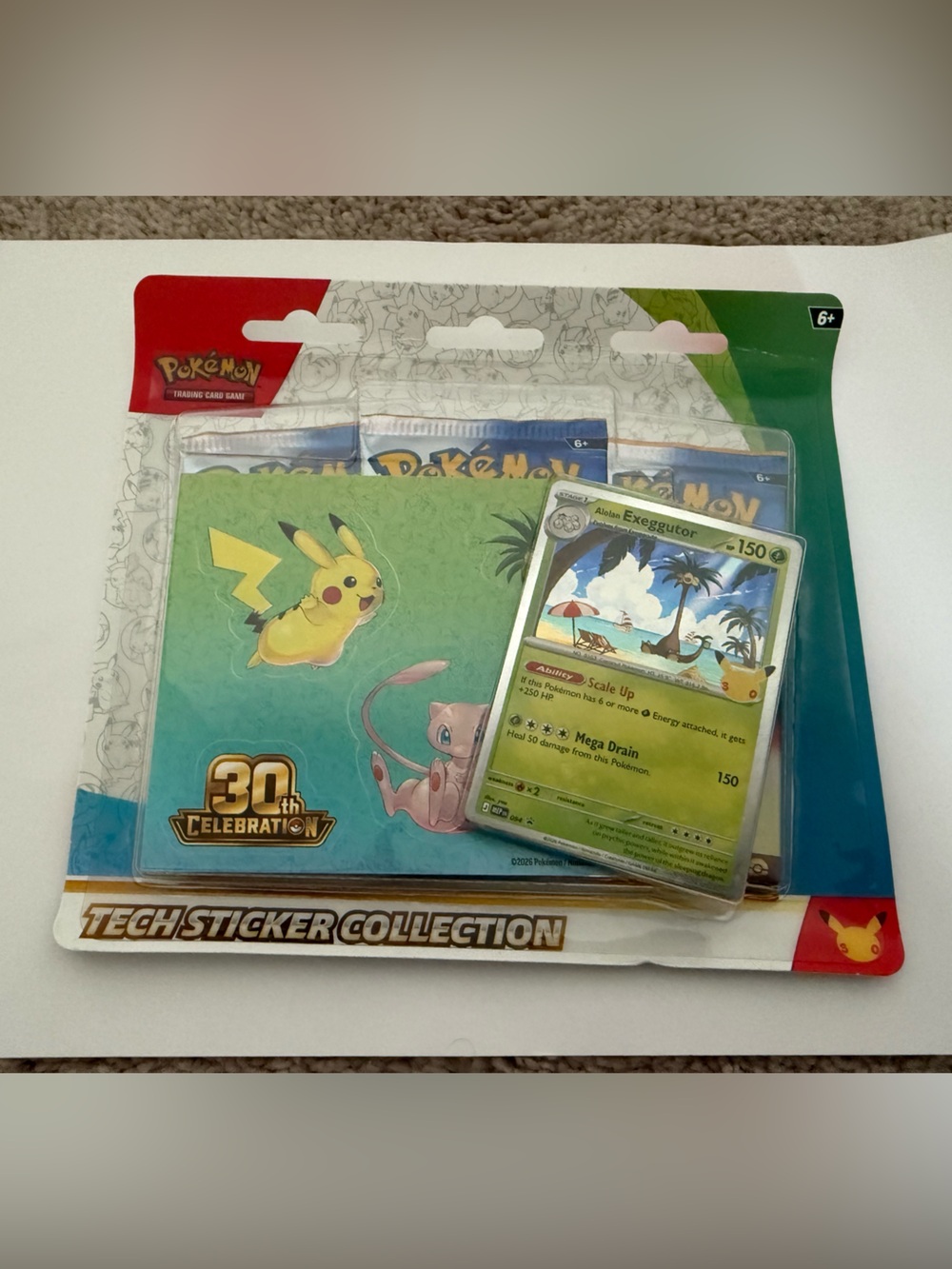 Pokemon TCG 30th Celebration Tech Sticker Collection Alolan Exeggutor Sealed